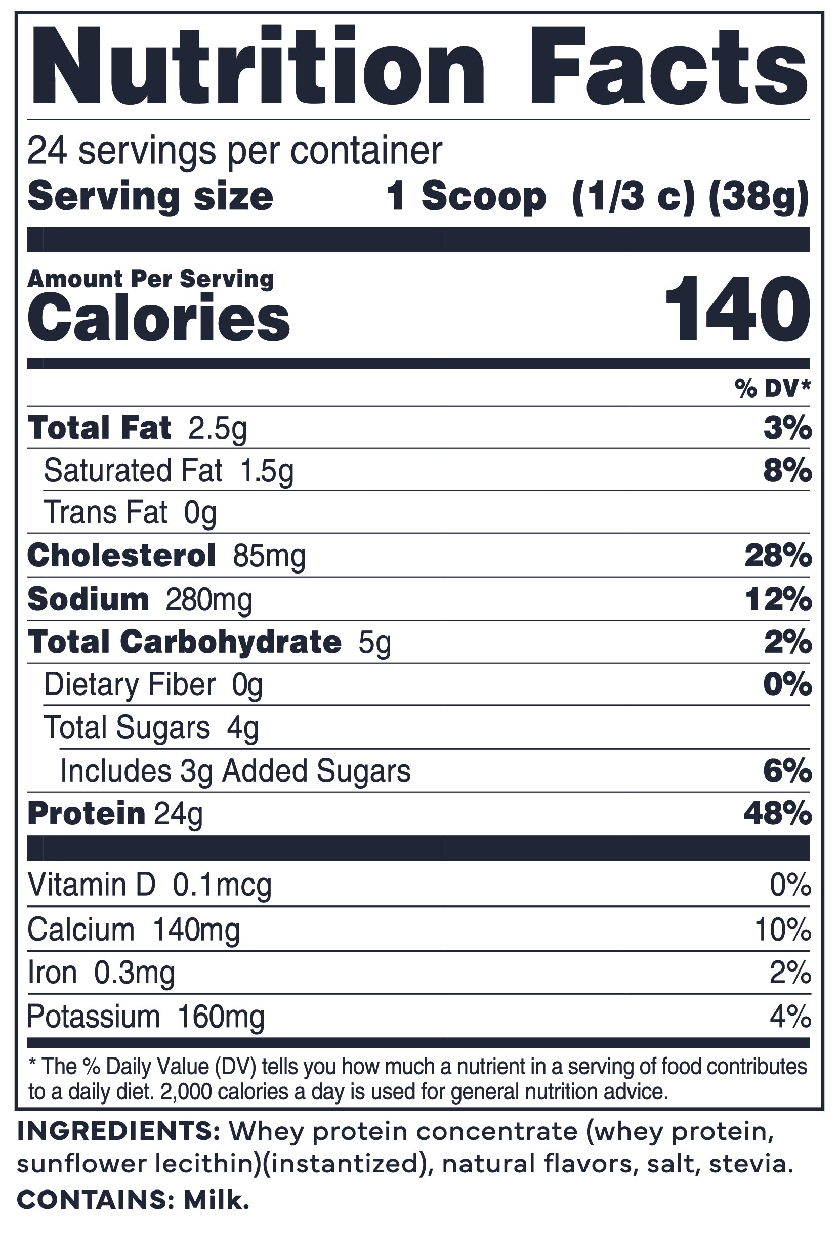 Vanilla – Nutrition Label