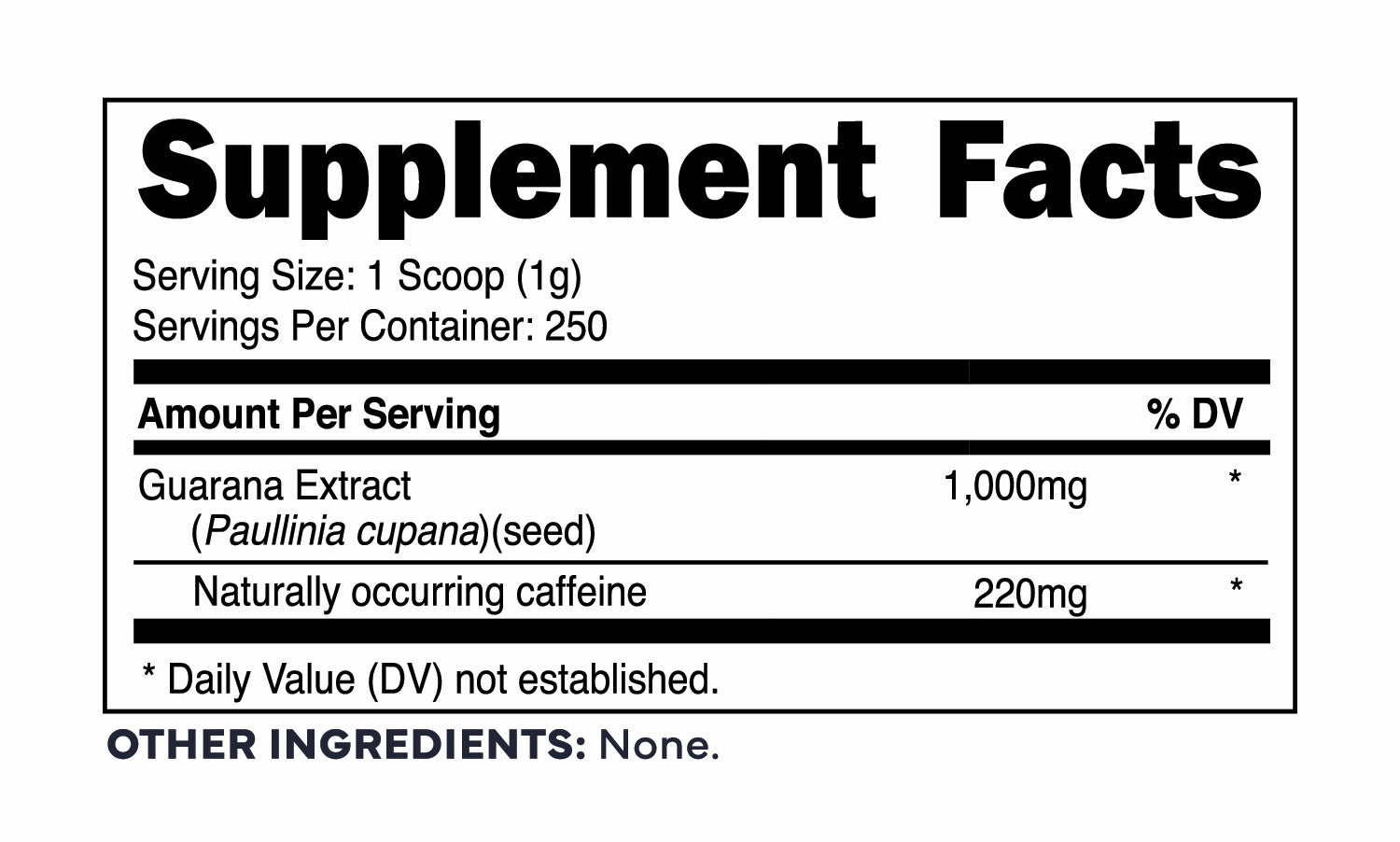 Default Title – Nutrition Label