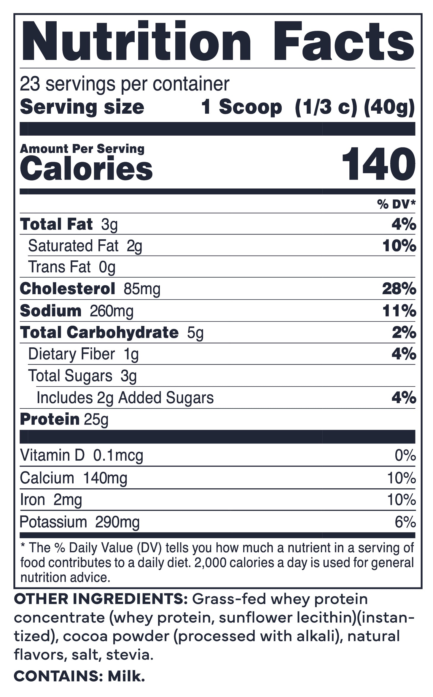 Chocolate – Nutrition Label