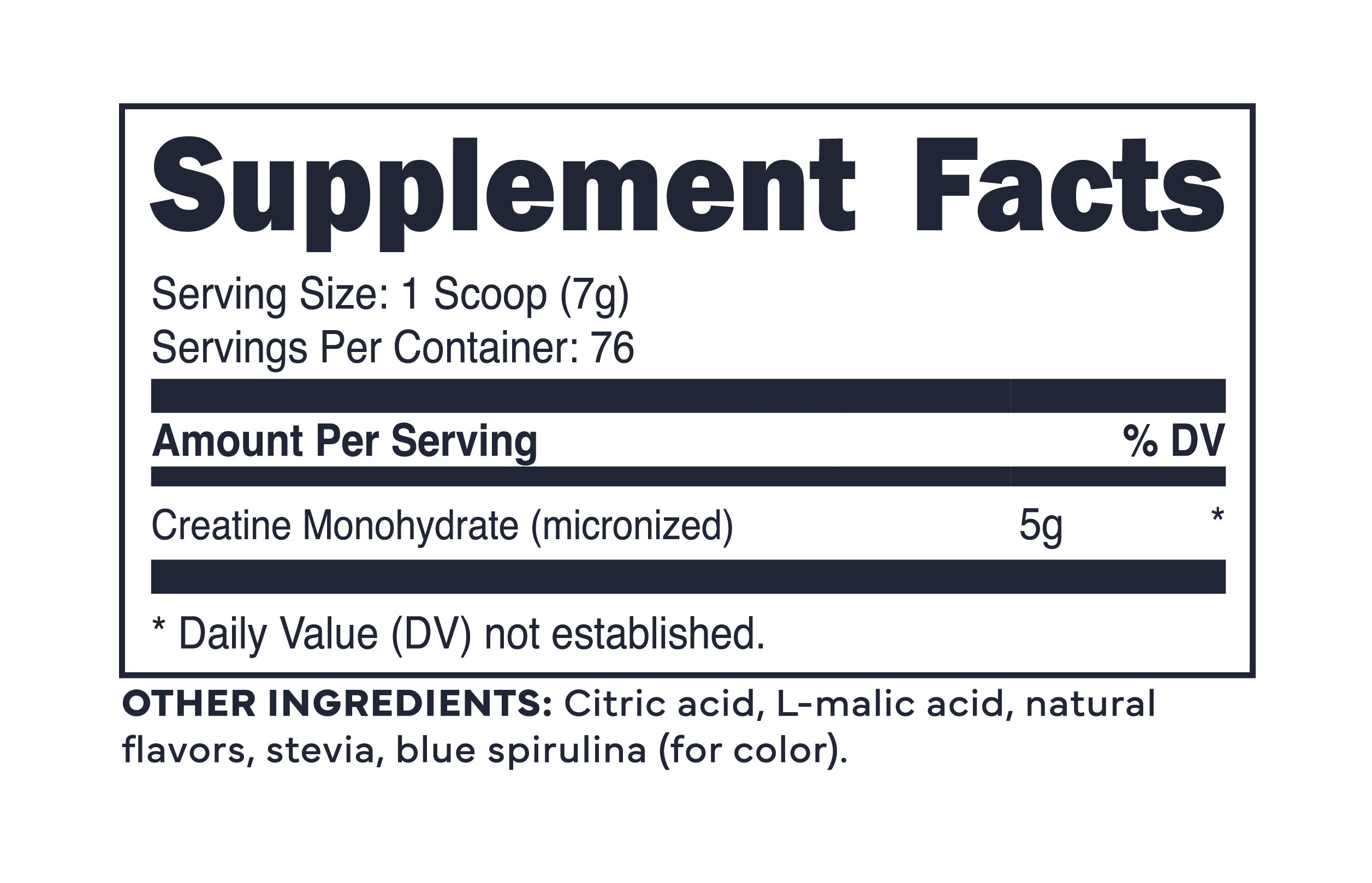 Blue Raspberry – 500g – Nutrition Label
