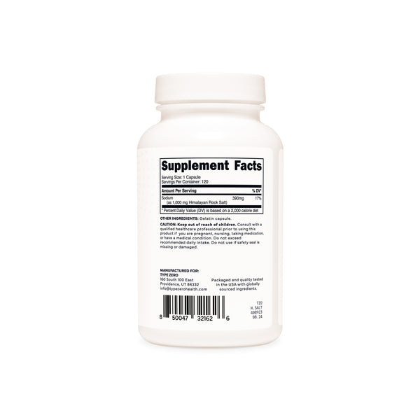 Type Zero Pink Himalayan Salt Capsules