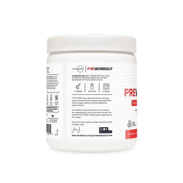 Type Zero Clean Stim Free Pre Workout + Nitric Oxide Booster