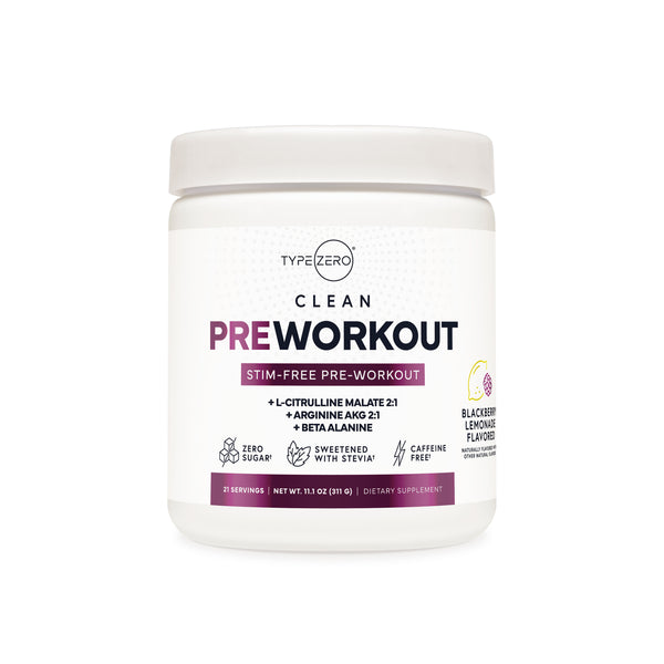 Type Zero Clean Stim Free Pre Workout + Nitric Oxide Booster