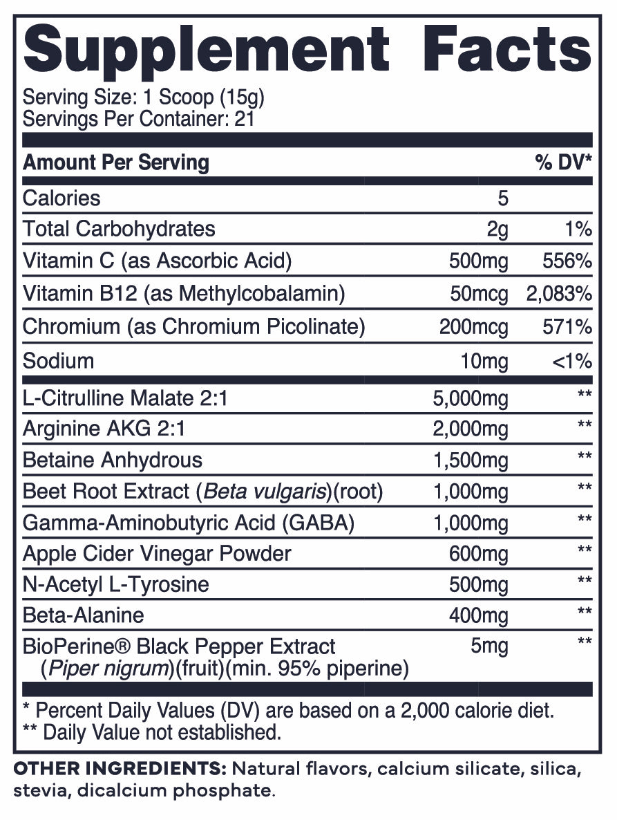 Fruit Punch – Nutrition Label