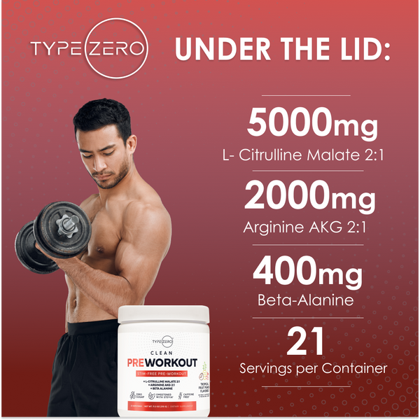 Type Zero Clean Stim Free Pre Workout + Nitric Oxide Booster